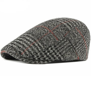 "Lefevre" Plaid Cotton Flat Cap